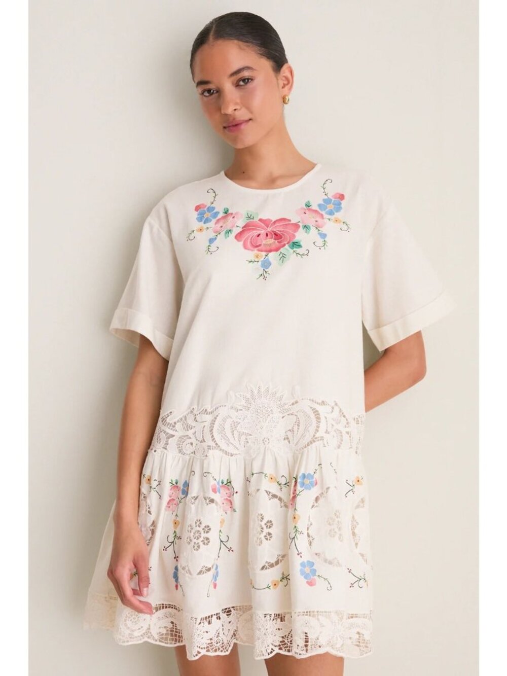 SEA NEW YORK Astrid Embroidery Mini Dress Multi Size Small NWT